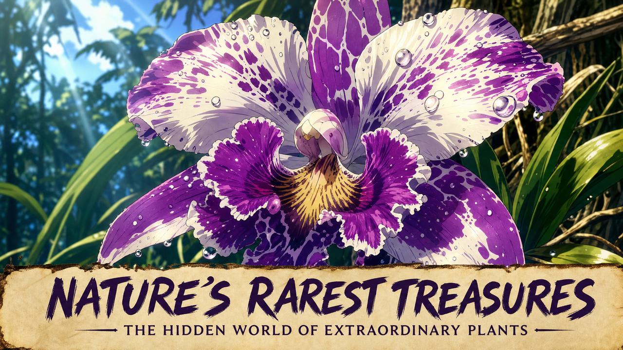 少女萝莉稀有兰花植物视频教程